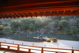 Sicht vom Abtsquartier auf den Garten im Tenryuji
