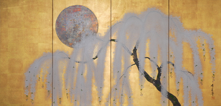 CI Art Affairs japanische Malerei auf Paravent